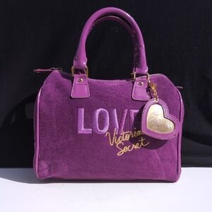 Victoria's Secret Purple Satchel with Gold Accents Size 9+8+5